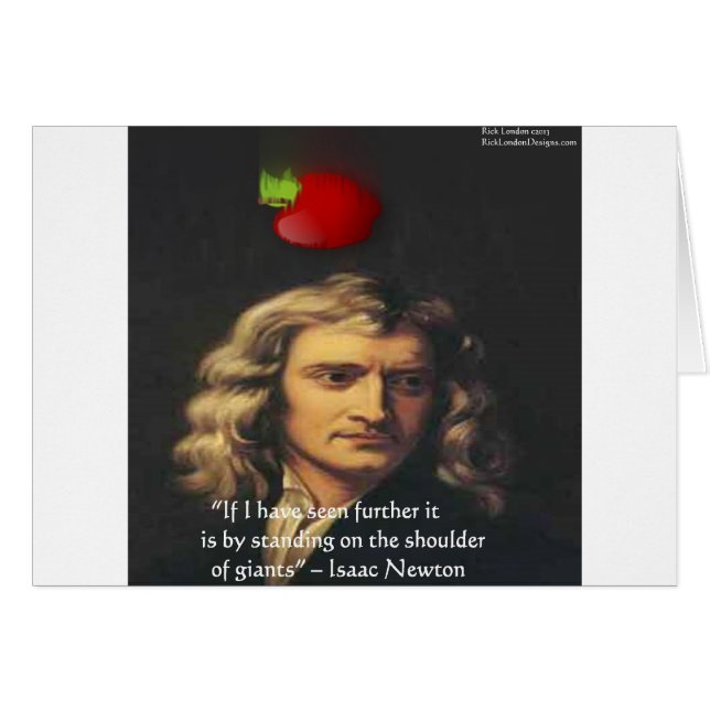 Isaac Newton "Giants Shoulders" Wisdom Gifts & T-s (Voorkant Horizontaal)