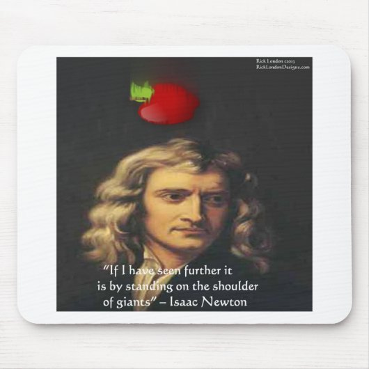 Isaac Newton "Giants Shoulders" Wisdom Gifts & T-s Muismat (Voorkant)