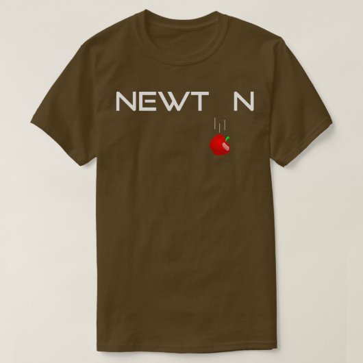 Isaac Newton Physicist Mathematicus Graviteitsappe T-shirt (Design voorkant)