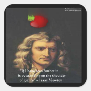 Isaac Newton "Reuzen Schouders" Wijsheid Cadeaus & Vierkante Sticker
