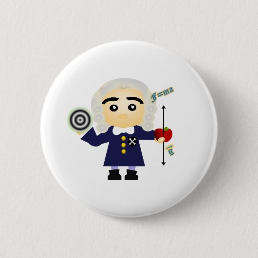 Isaac Newton Ronde Button 5,7 Cm (Voorkant)