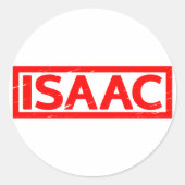 Isaac Stamp Ronde Sticker (Voorkant)