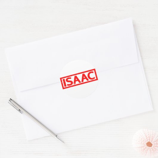 Isaac Stamp Ronde Sticker (Envelop)
