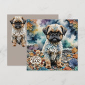 ISAAC ~ Verjaardag Kaart ~ Dog Brussels Griffon ~ (Voorkant / Achterkant)