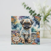 ISAAC ~ Verjaardag Kaart ~ Dog Brussels Griffon ~ (Staand voorkant)