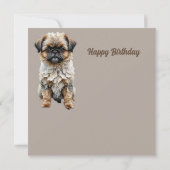 ISAAC ~ Verjaardag Kaart ~ Dog Brussels Griffon ~ (Achterkant)