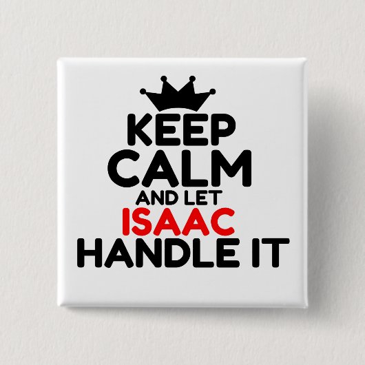 ISAAC VIERKANTE BUTTON 5,1 CM (Voorkant)