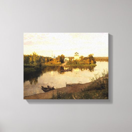 Isaak Levitan 'Avondklokken' schilderij Canvas Afdruk (Voorkant)