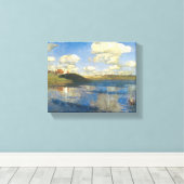 Isaak Levitan 'Het meer' beroemde schilderij Canvas Afdruk (Insitu (Houten vloer))