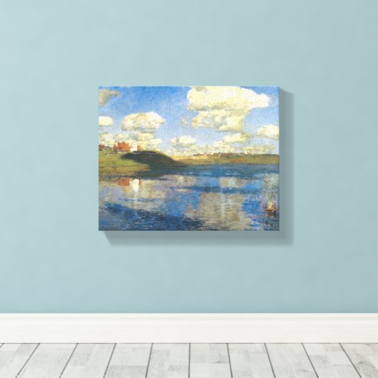 Isaak Levitan 'Het meer' beroemde schilderij Canvas Afdruk (Insitu (Houten vloer))