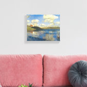 Isaak Levitan 'Het meer' beroemde schilderij Canvas Afdruk (Insitu (Woonkamer))
