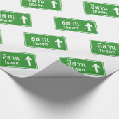 Isaan Ahead ⚠ Thai Highway Traffic Sign ⚠ Cadeaupapier (Hoek)