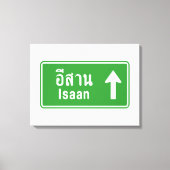 Isaan Ahead ⚠ Thai Highway Traffic Sign ⚠ Canvas Afdruk (Voorkant)