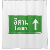 Isaan Ahead ⚠ Thai Highway Traffic Sign ⚠ Douchegordijn (Voorkant)