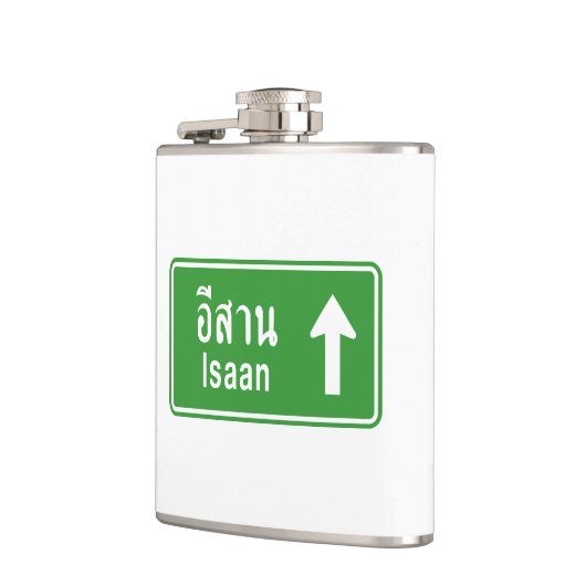 Isaan Ahead ⚠ Thai Highway Traffic Sign ⚠ Heupfles (Links)