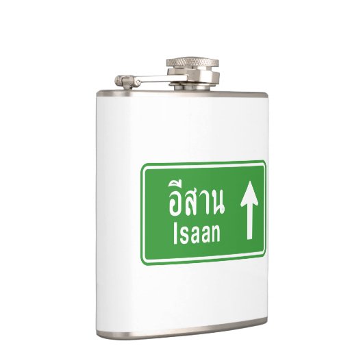 Isaan Ahead ⚠ Thai Highway Traffic Sign ⚠ Heupfles (Rechts)