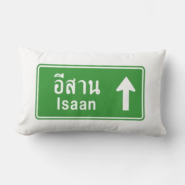 Isaan Ahead ⚠ Thai Highway Traffic Sign ⚠ Kussen (Voorkant)