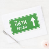 Isaan Ahead ⚠ Thai Highway Traffic Sign ⚠ Rechthoekige Sticker (Envelop)