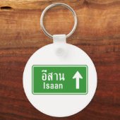 Isaan Ahead ⚠ Thai Highway Traffic Sign ⚠ Sleutelhanger (Voorkant)