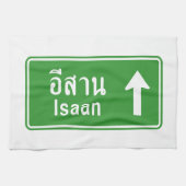Isaan Ahead ⚠ Thai Highway Traffic Sign ⚠ Theedoek (Horizontaal)
