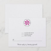 Isabel Miriam Custom RSVP met Roze Daisy Kaartje (Voorkant / Achterkant)