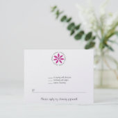 Isabel Miriam Custom RSVP met Roze Daisy Kaartje (Staand voorkant)