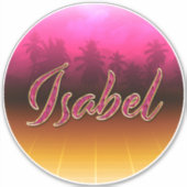 Isabel Vorname Name golden pink Aufkleber Sticker (Voorkant)