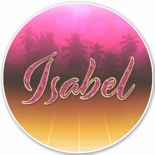 Isabel Vorname Name golden pink Aufkleber Sticker (Voorkant)