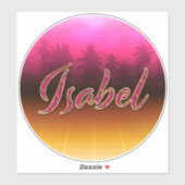Isabel Vorname Name golden pink Aufkleber Sticker (Vel)