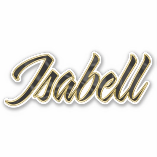Isabell black gold Lettering Aufkleber Sticker (Voorkant)