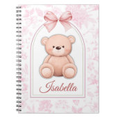 Isabella | Aangepaste Roze Teddybeer Nursery Desig Notitieboek (Voorkant)