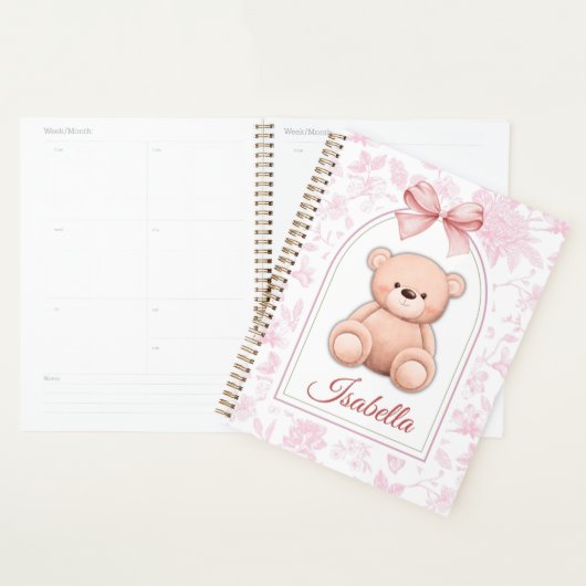 Isabella | Aangepaste Roze Teddybeer Nursery Desig Planner (Display)