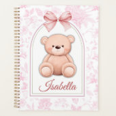 Isabella | Aangepaste Roze Teddybeer Nursery Desig Planner (Voorkant)