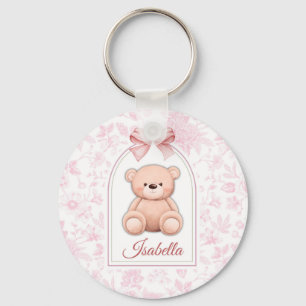Isabella Aangepaste Roze Teddybeer Nursery Desig Sleutelhanger