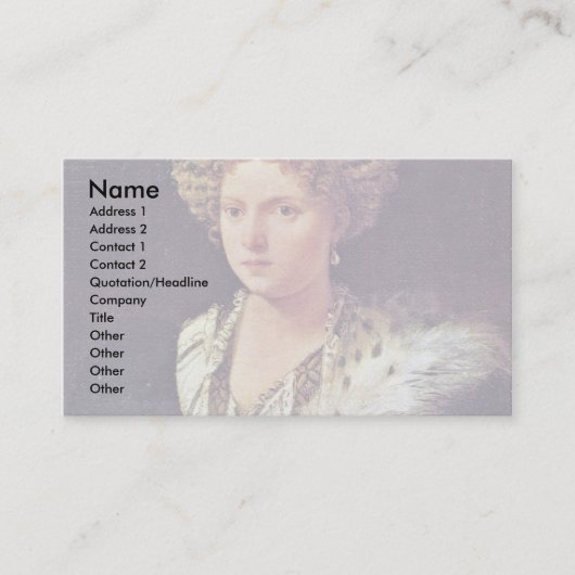 Isabella Dâ € ™ Estedeutsch: Portret van Isabella Visitekaartje (Voorkant)