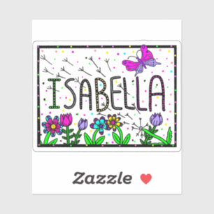 Isabella - De naam Isabella speelse tekening Sticker