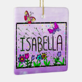Isabella - de naam Isabella Whimsical-tekening Keramisch Ornament (Rechts)