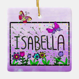 Isabella - de naam Isabella Whimsical-tekening Keramisch Ornament
