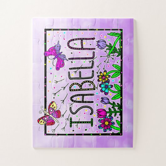Isabella - de naam Isabella Whimsical-tekening  Legpuzzel (Verticaal)
