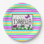 Isabella - de naam Isabella Whimsical-tekening Papieren Bordje (Voorkant)
