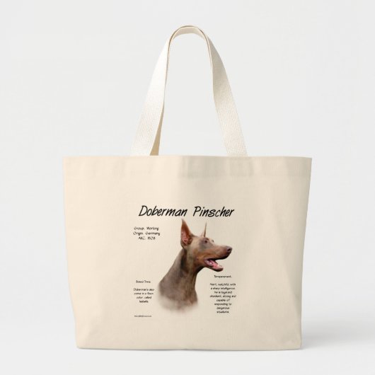 Isabella Doberman Geschiedenis Grote Tote Bag (Voorkant)