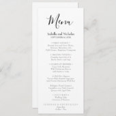 Isabella Eenvoudige Moderne Zwarte Kalligrafie Bru Menu (Voorkant / Achterkant)