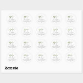 ISABELLA Elegant Boho Greenery Leaf Small Business Ronde Sticker (Vel)