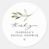 ISABELLA Elegant Boho Greenery Leaf Vrijgezellenfe Ronde Sticker (Voorkant)