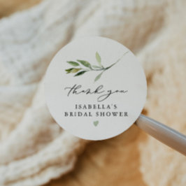 ISABELLA Elegant Boho Greenery Leaf Vrijgezellenfe Ronde Sticker