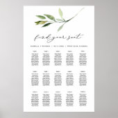 ISABELLA Elegant Boho Greenery Table Seating Chart Poster (Voorkant)