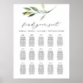 ISABELLA Elegant Boho Greenery Table Seating Chart Poster (Voorkant)