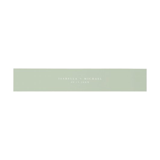 ISABELLA Elegant Light Pastel Green Minimalist Uitnodigingen Wikkel (Vlak)