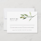 ISABELLA Elegant Minimal Greenery RSVP Briefkaart (Voorkant)