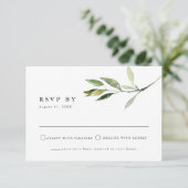 ISABELLA Elegant Minimal Greenery RSVP Briefkaart (Staand voorkant)